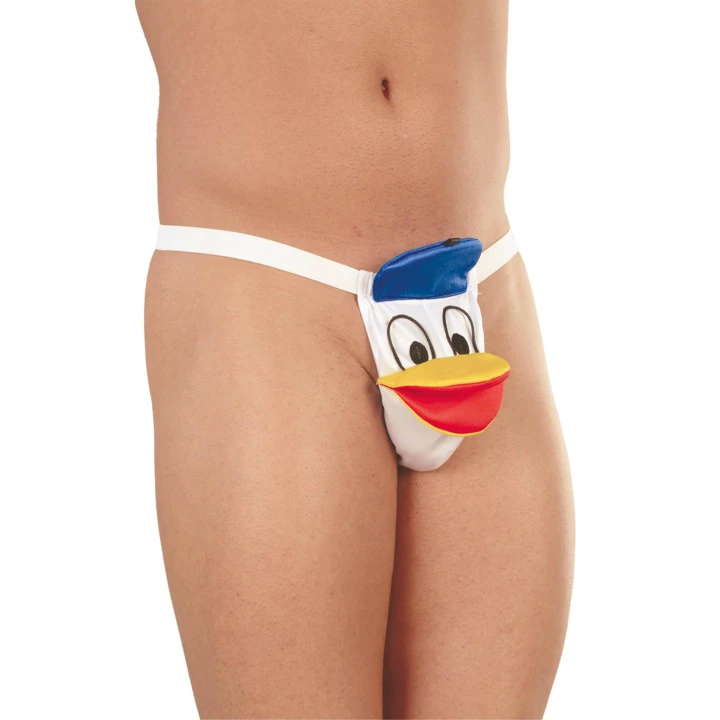 Stringi z kaczuszką - SOFTLINE COLLECTION, pluszowe S/L, 100% poliamid, na imprezy