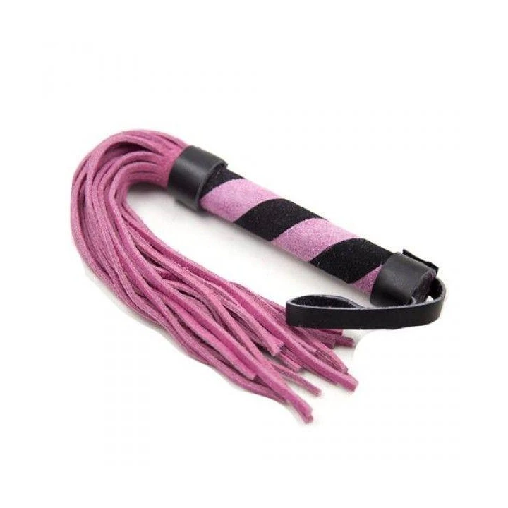 Whip skórzany Fetish Art z frędzlami - Cat o' Nine Tails, różowy