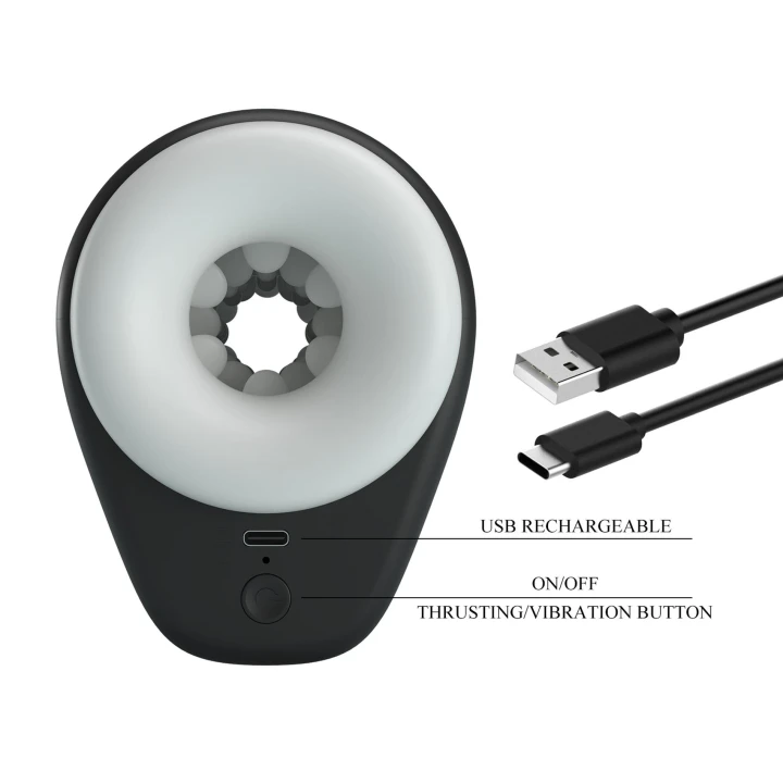 Masturbator PRETTY LOVE - TPR, 5 funkcji wibracji, 5 ustawień ruchów posuwistych