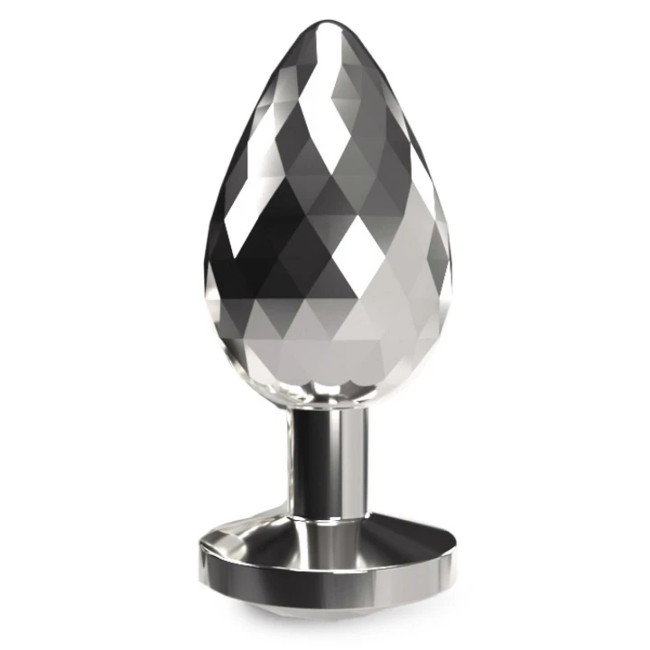 Korek analny TOYJOY Disco Diamond, aluminium, kryształ akrylowy, 9,7 cm