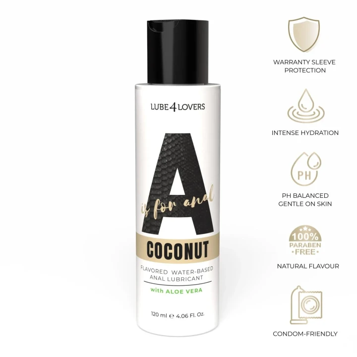 Lubrykant analny A is for Anal — Coconut, na bazie wody, z aloesem, 120 ml