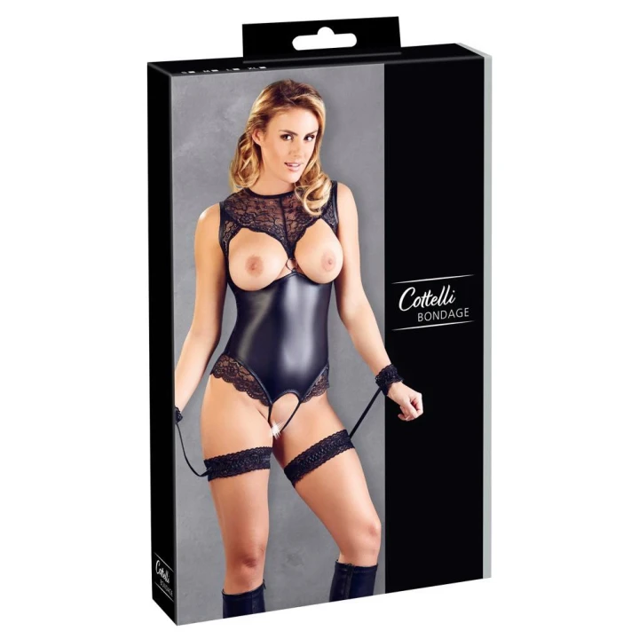 Podwiązki COTTELLI LINGERIE z Kajdankami - Elegancka Koronka, Zmysłowy Akcent
