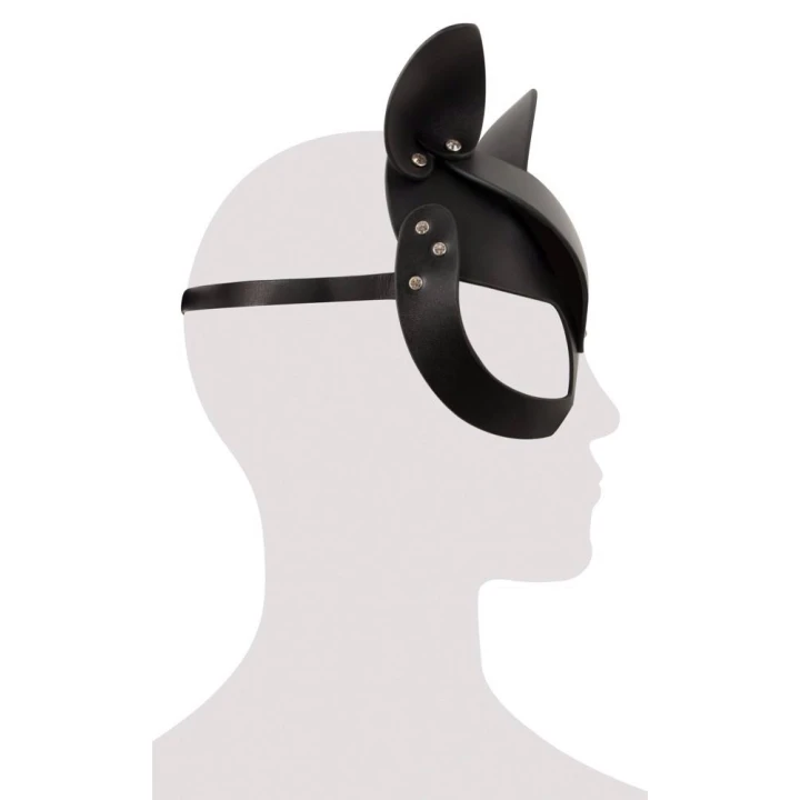 Maska Kociego Dama Bad Kitty, imitacja skóry, uszy kocie, zatrzaski regulacyjne