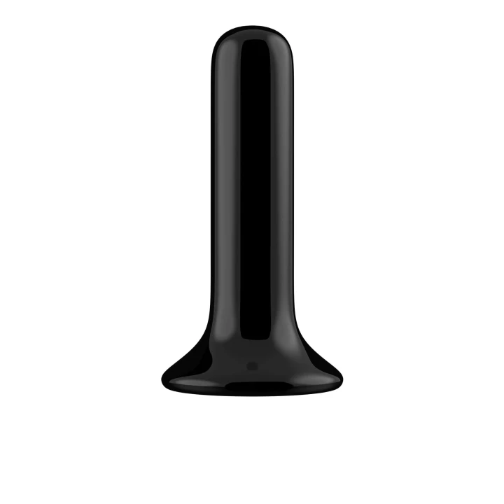 Wibrator szklany Chrystalino z przyssawką, 10 prędkości, pilot bezprzewodowy, czarny