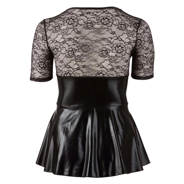 Sukienka mini COTTELLI LINGERIE 3XL z koronkowymi rękawami i czerwonym sznurowaniem