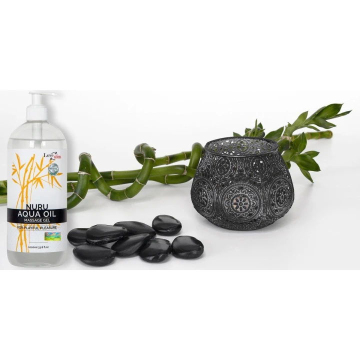 Olejek do masażu NURU AQUA OIL LoveStim 1000ml, bez lepkości, na bazie wody