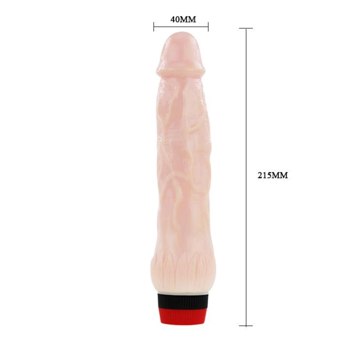 Wibrator dildo BAILE Rockin Dong – TPR/ABS, 21,5 cm, wodoodporny z regulacją prędkości