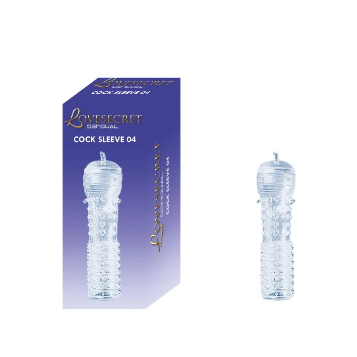 Rękaw na Penisa LoveSecret Sensual LS40, długość 12,5 cm, przezroczysty, teksturowany