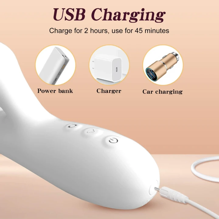 Wibrator silikonowy - 3 funkcje rotacji, 7 funkcji lizania, IPX5