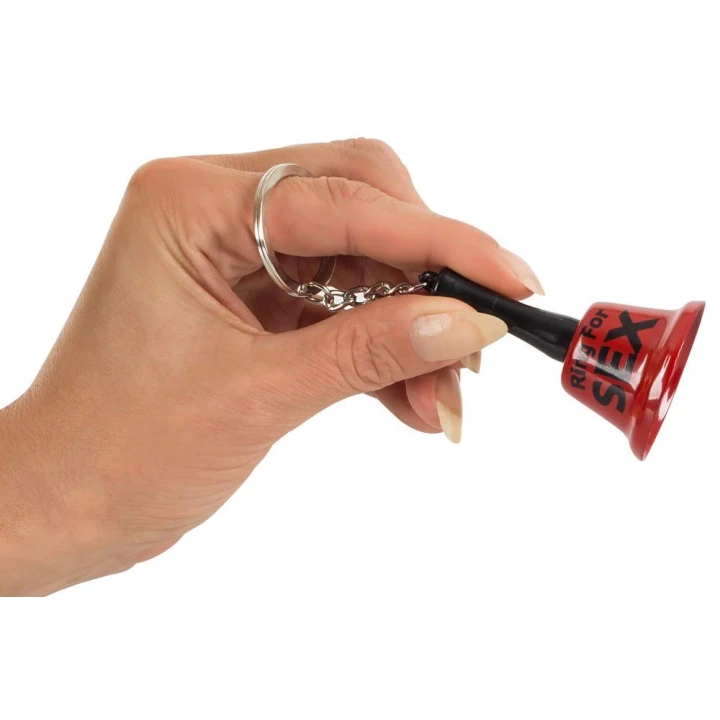 Brelok do kluczy - dzwonek metalowy, długość 6,5 cm, średnica 3,7 cm, 