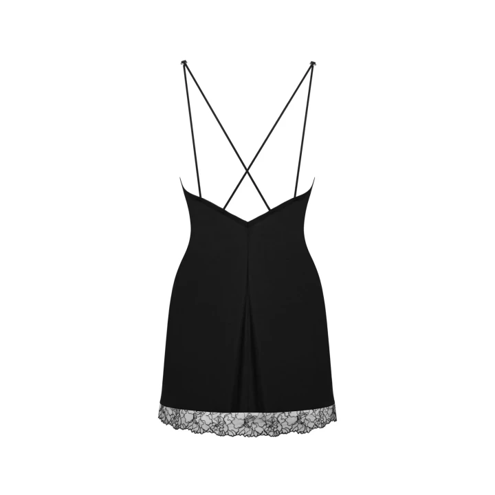 Koszulka nocna OBSESSIVE Bielizna-Bella z haftem, regulowanymi ramiączkami, stringsami M/L