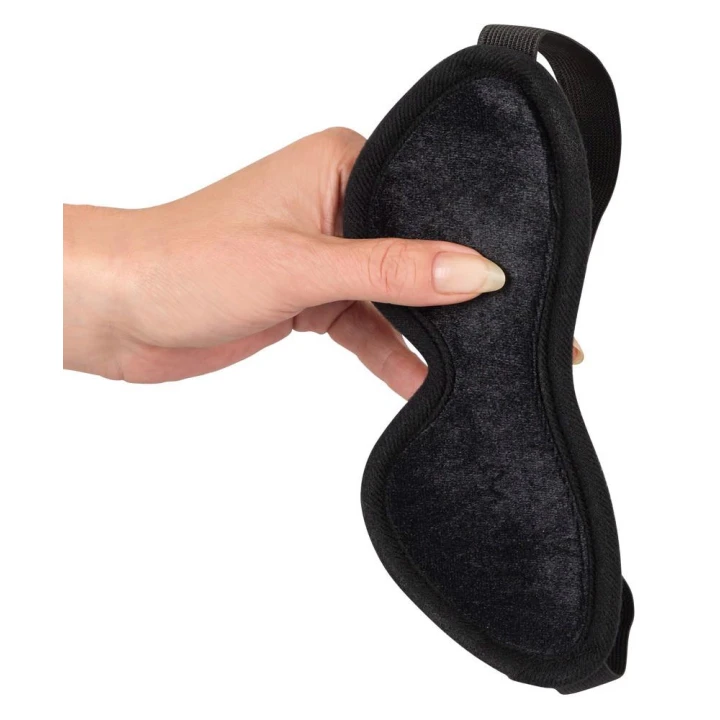 Zestaw do Fetyszu - Velvet Black, Kajdanki, Pejcz, Maska na Oczy, Poliester