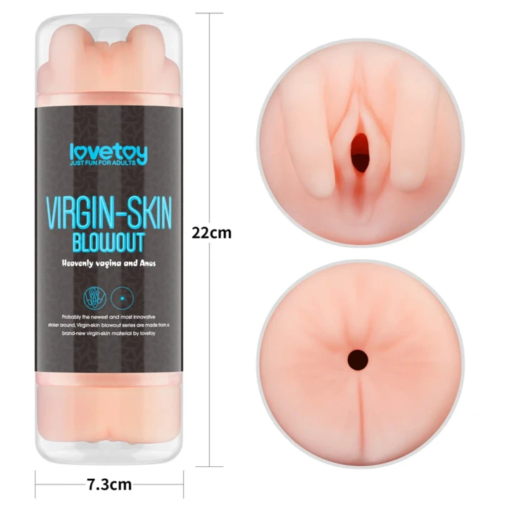 Masturbator - Virgin-Skin Blowout, 22,4 cm, wibrujący, hipoalergiczny TPE