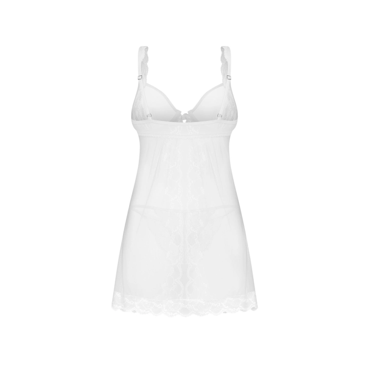Babydoll OBSESSIVE z fiszbinami, regulowanymi ramiączkami i stringami, L/XL