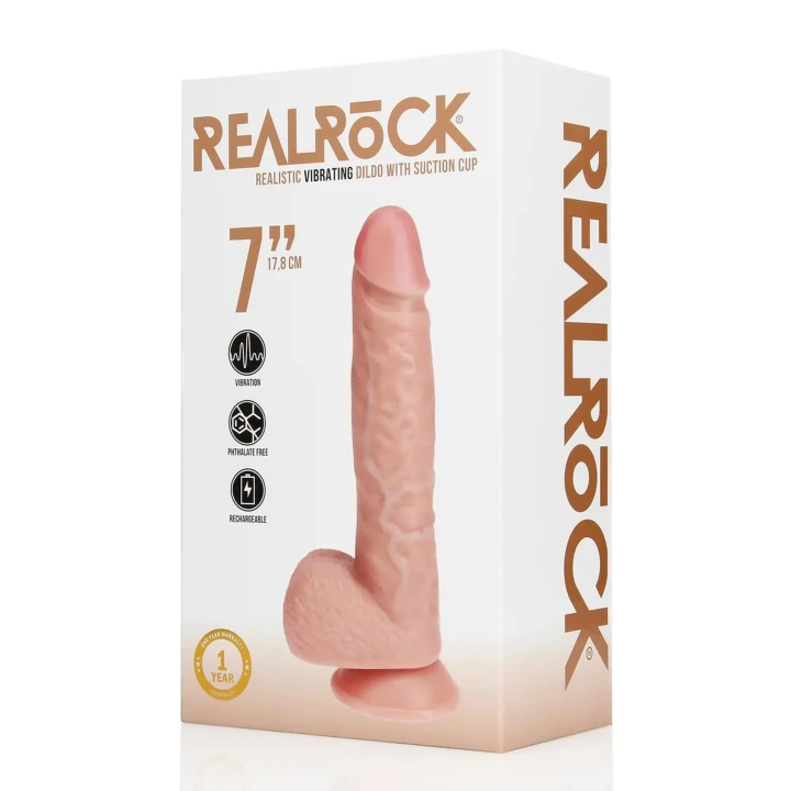 Dildo wibrujące RealRock® - 18 cm, realistyczny wygląd, przyssawka do mocowania