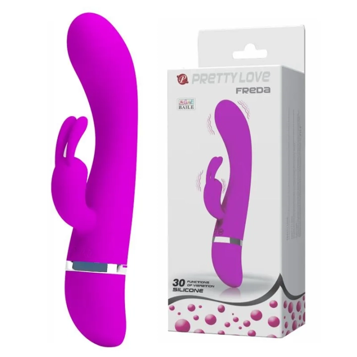 Wibrator silikonowy PRETTY LOVE FREDA, 30 funkcji, przyjazny dla ciała, 18,9 cm