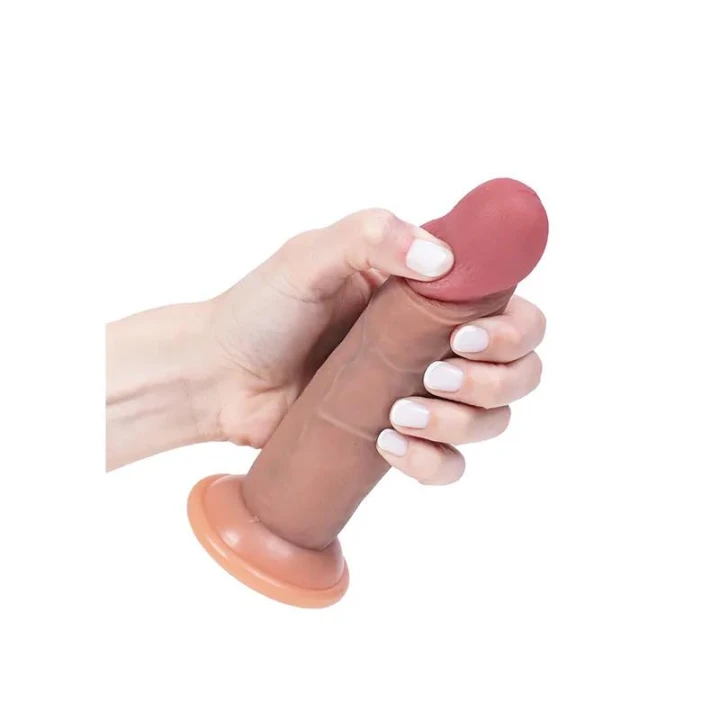 Dildo silikonowe RealFeel — ruchoma napletka, długość 18 cm, średnica 4 cm
