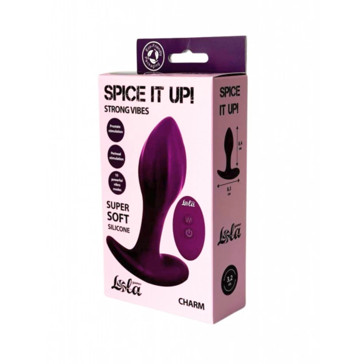 Plug analny Spice it Up Charm, wodoodporny, 10 trybów wibracji, zdalne sterowanie