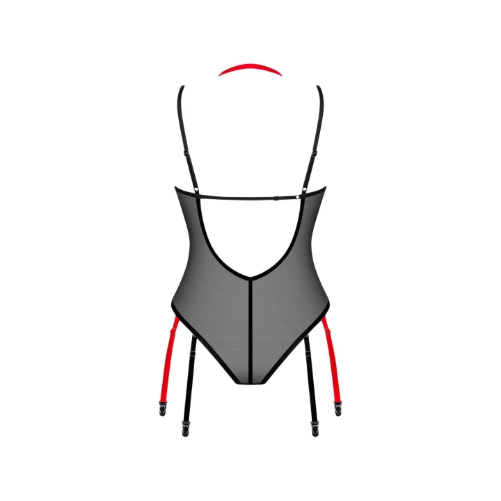 Body Glandez OBSESSIVE - Czarny, Regulowane Ramiączka, Aksamitny Materiał