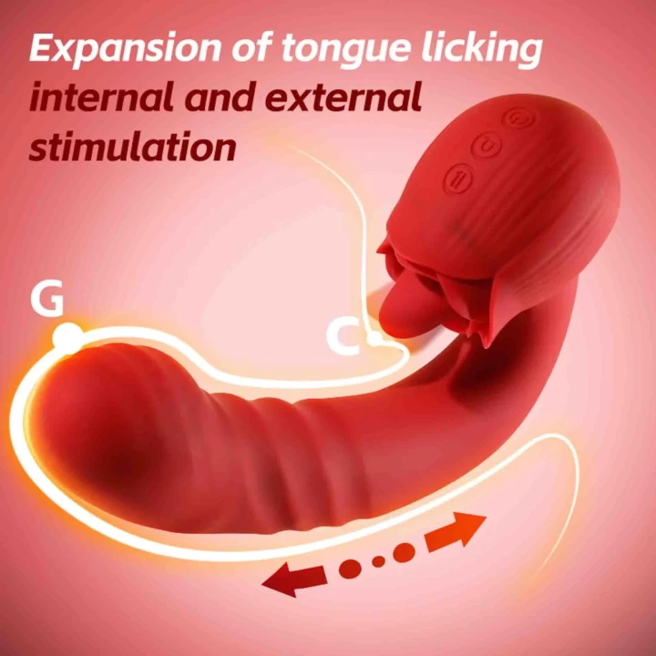 Wibrator różany z podwójną stymulacją, 10 trybów wibracji, silikon klasy medycznej