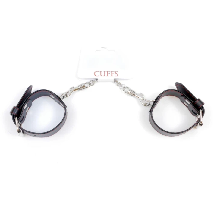 Mankiety do niewoli Fetish B - Regulowane 18-22 cm, sztuczna skóra, czerwone