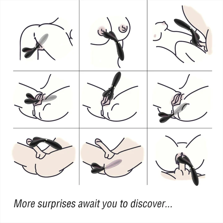 Wibrator Y-Wand z medycznego silikonu, wodoodporny, 9 trybów wibracji, czarny