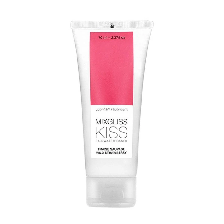 Lubrykant intymny Mixgliss Kiss - Wodna baza, truskawkowy zapach, 70 ml