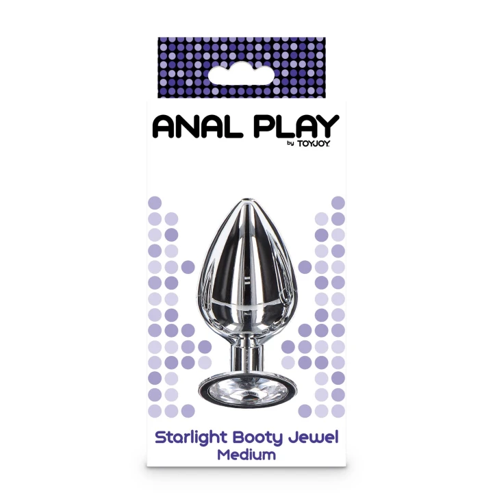Buttplug TOYJOY Starlight | Aluminium bezniklowe | 8 cm długości | Kryształowy detale