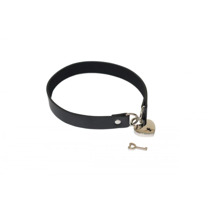 Kołnierz BDSM Lola Games Party Twardy, regulowany PVC, czarny, 35 cm