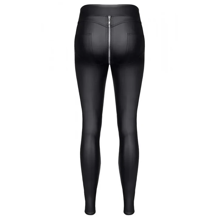 Leginsy wetlook BRMADDALENA001, czarne, elastyczne, eleganckie, S-XXL