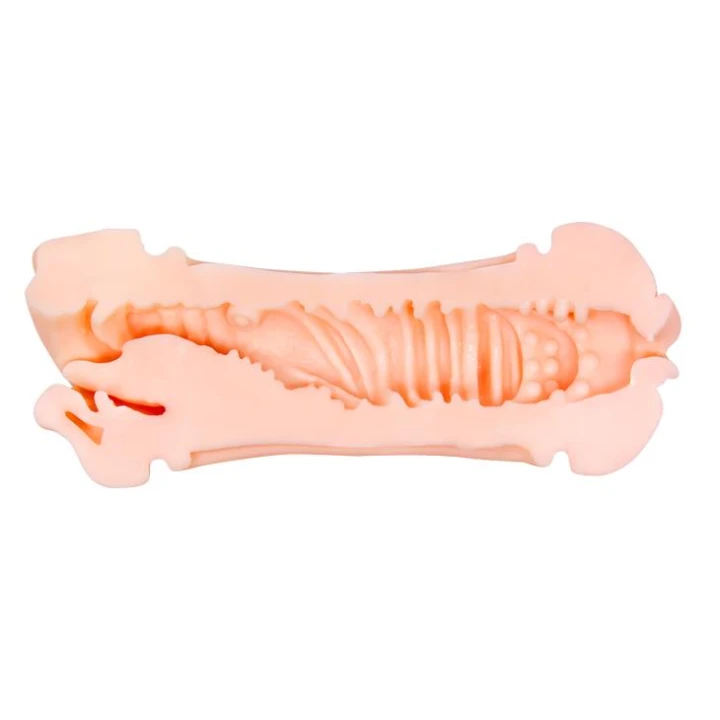 Masturbator podwójny CRAZY BULL - NANCY, prążkowana konstrukcja, realistyczne otwory