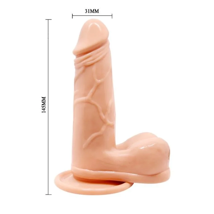Dildo BAILE- BARBARA 5,7'' z wibracją, przyssawką, materiał TPR