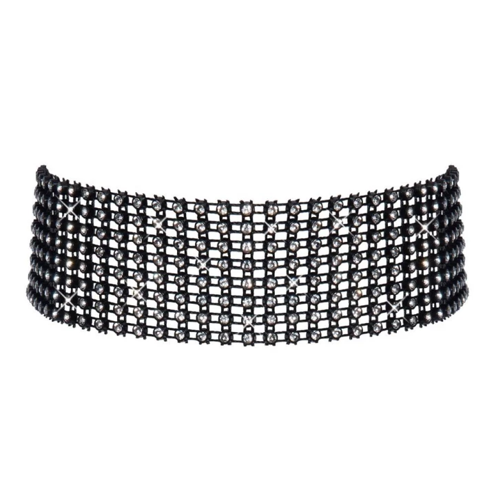Choker z kryształkami COTTELLI ACCESSOIRES, regulowany, elegancki, plastikowy