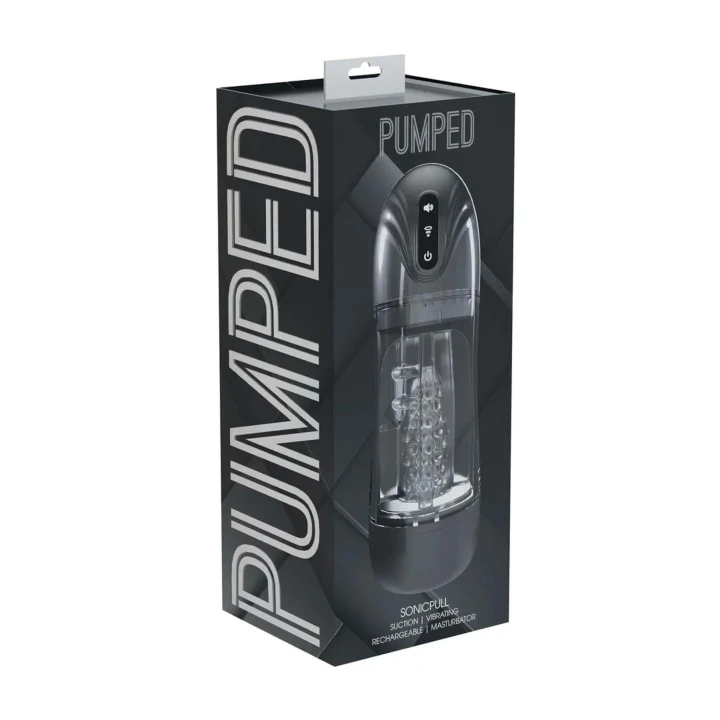 Masturbator - SonicPull - Wibracje i Ssanie, Gun Metal, 25cm długości