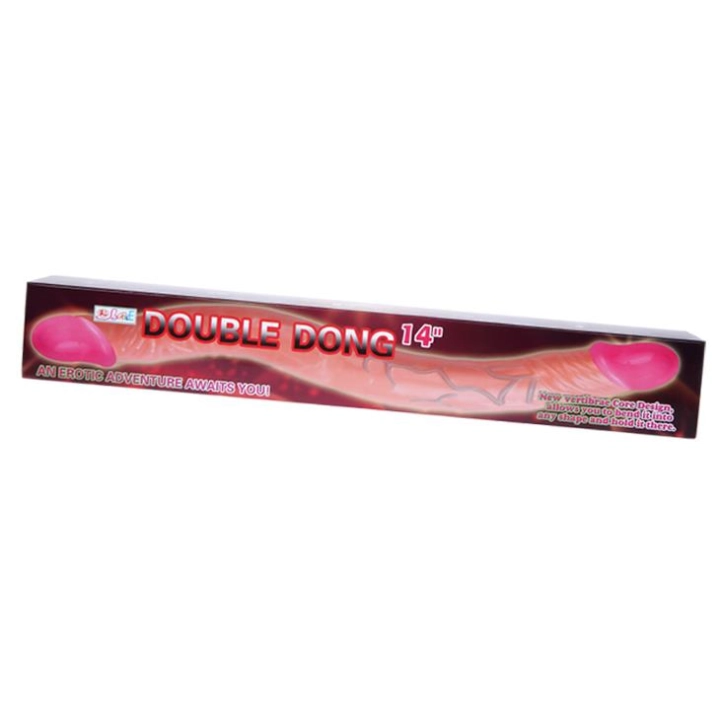 Wibrator podwójny BAILE Double Dong 35 cm, realistyczny, teksturowany trzon