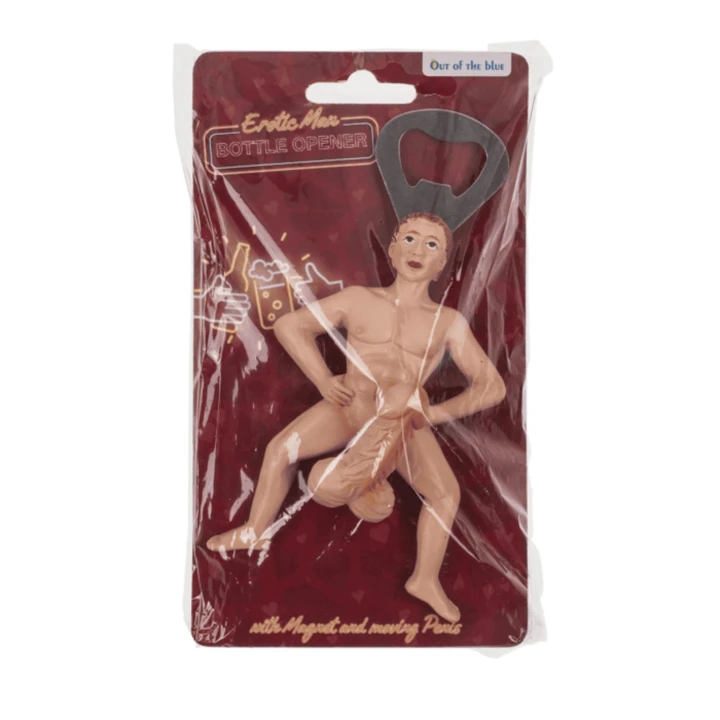 Otwieracz do butelek Mężczyzna Twardziel z magnesem, ruchomym elementem i unikalnym designem