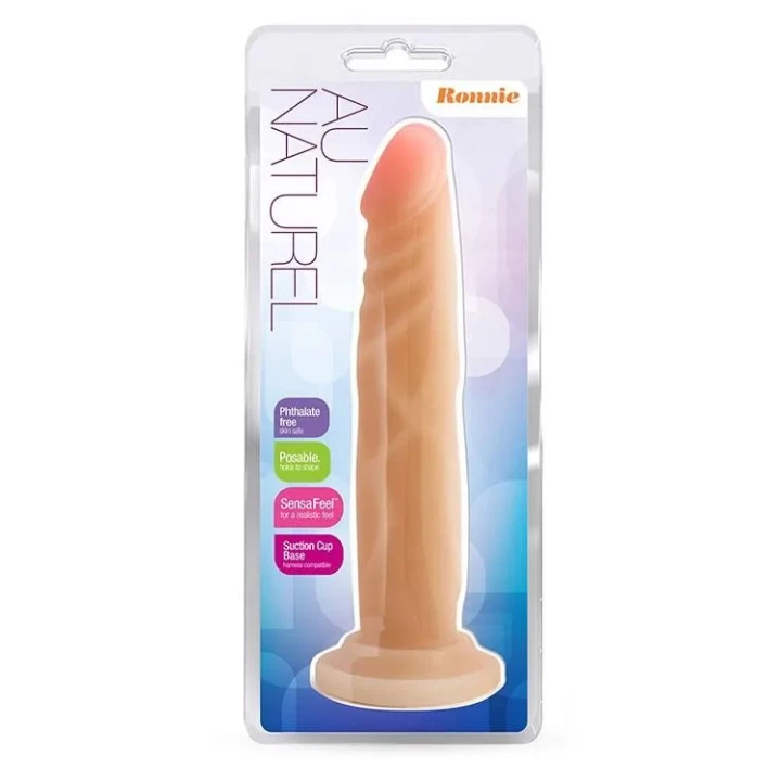 Dildo AU NATUREL Ronnie, TPE, 7.5 cali, przyssawka, realistyczna tekstura