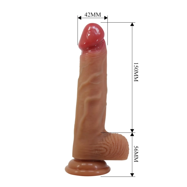 Dildo Pretty Love Lisle 20,6 cm, silikon, wodoodporny, przyssawka kompatybilna z uprzężą