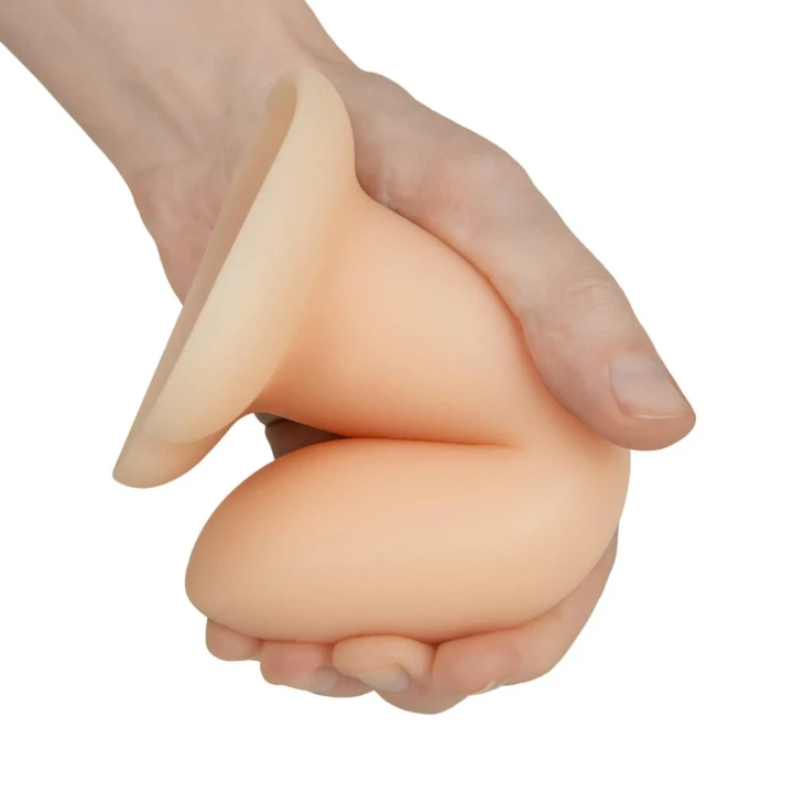 Dildo Flow Emotional Plus - Płynny Silikon, Zakrzywiona Końcówka, Wzmocniona Przyssawka