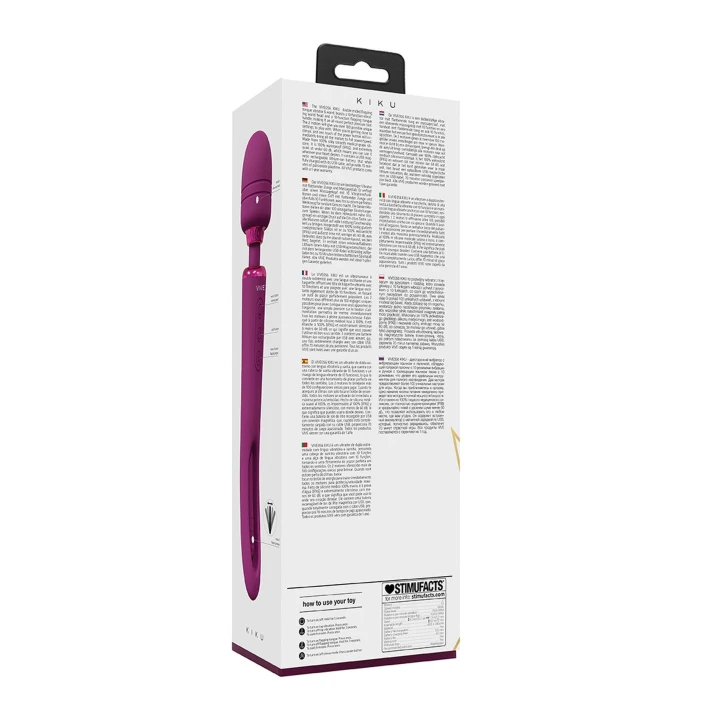 Wibrator dwustronny VIVE Kiku z 10 wibracjami, wodoodporny, silikonowy