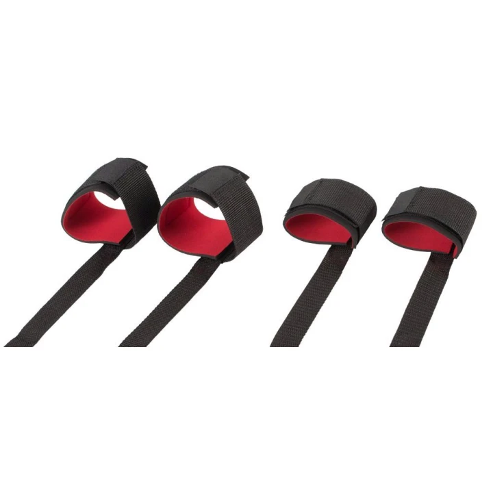 Zestaw do bondage - 4 mankiety, regulowane, wyściełane, materiał poliamidowy