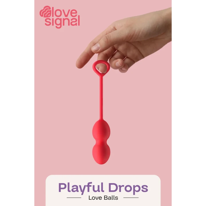 Kulki gejszy (Ben Wa) – Dreamtoys Love Signal, silikonowe IPX8, Ø2,7 cm, 17,5 cm