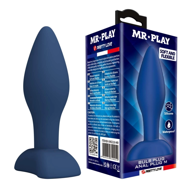 Korek analny MR. Play Bulb M — silikonowy, wodoodporny, ergonomiczny (10,5 cm)