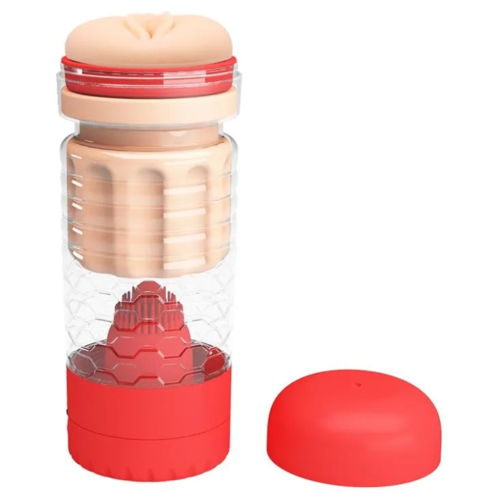Masturbator wibracyjny PRETTY LOVE - EMILY, wewnętrznie teksturowany, czerwony