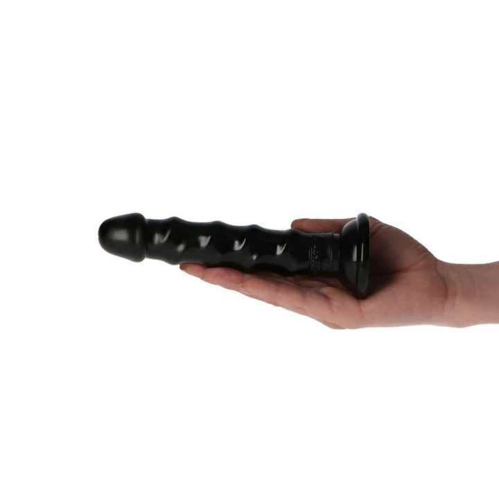 Dildo Ugo Black, 14,5cm, z przyssawką, gładki, dla początkujących