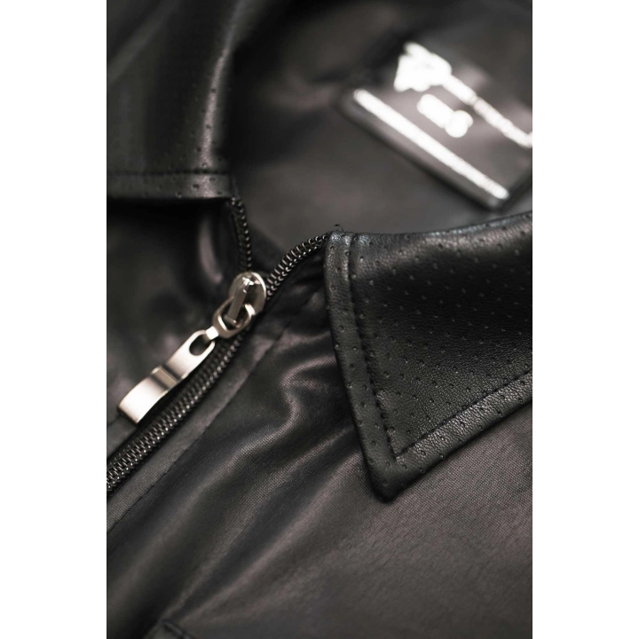 Polo REGNES FETISH PLANET — wetlook czarne, dwukierunkowy zamek, 4XL