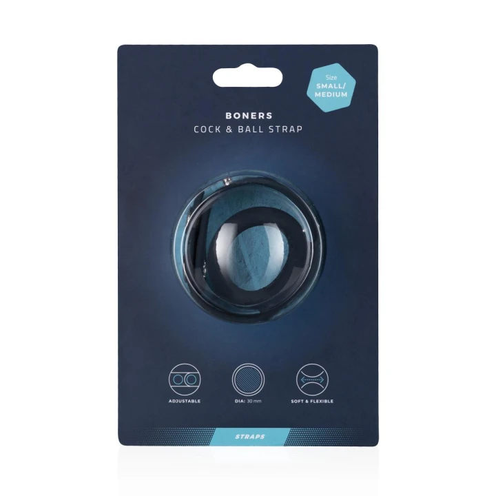 Pierścień Cock & Ball Boners - S/M, silikon, regulowany, szary