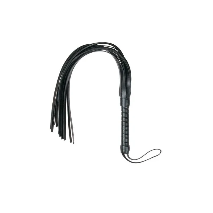 Pejcz BDSM - Pejcz skórzany, mały, czarny, dla par, wygodna rękojeść