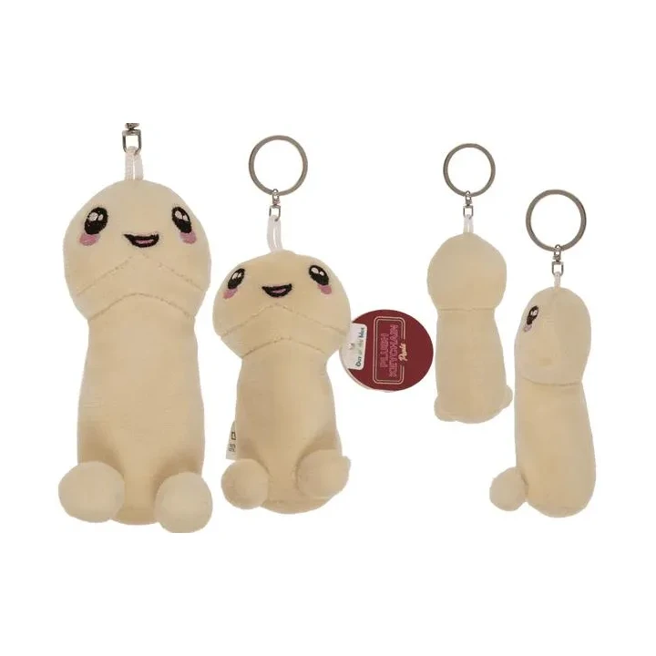 Brelok pluszowy FunnyGift – pluszowy penis z metalowym kółkiem, miękki, zabawny
