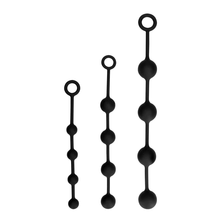 Kulki analne silikonowe - Małe, cztery koraliki, łatwy pierścień do wyciągania